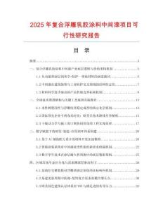 2025年复合浮雕乳胶涂料中间漆项目可行性研究报告