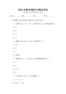2026年數學微積分模擬考試