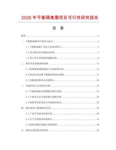 2026年平衡隔離霜項目可行性研究報告