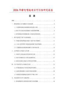 2026年靜電噴槍項(xiàng)目可行性研究報(bào)告