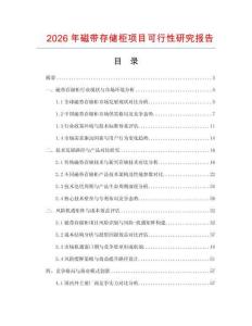 2026年磁帶存儲柜項目可行性研究報告