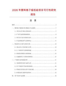 2026年塑料格子板機(jī)組項(xiàng)目可行性研究報(bào)告