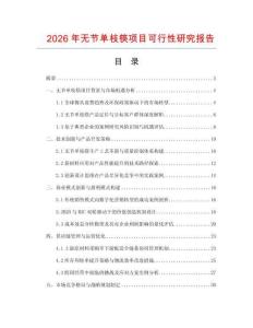 2026年無(wú)節(jié)單枝筷項(xiàng)目可行性研究報(bào)告