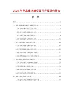 2026年單晶體冰糖項目可行性研究報告