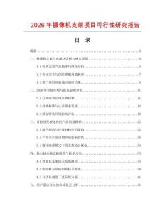 2026年攝像機(jī)支架項(xiàng)目可行性研究報(bào)告
