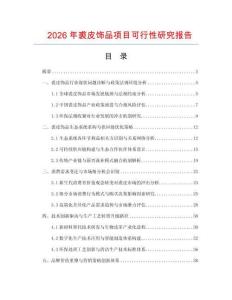 2026年裘皮飾品項目可行性研究報告