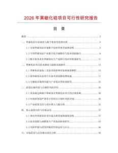 2026年黑碳化硅項(xiàng)目可行性研究報(bào)告