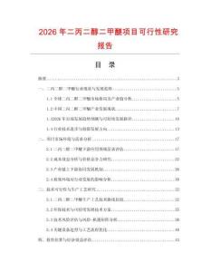 2026年二丙二醇二甲醚項(xiàng)目可行性研究報(bào)告