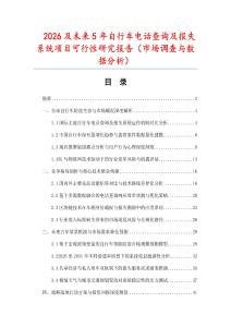 2026及未來5年自行車電話查詢及報失系統項目可行性研究報告（市場調查與數據分析）