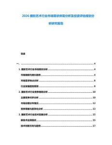 2026攝影藝術(shù)行業(yè)市場現(xiàn)狀供需分析及投資評估規(guī)劃分析研究報告
