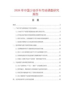 2026年中國少油手車市場調查研究報告