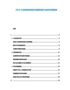 2026工業視覺檢測技術準確率提升與成本控制報告