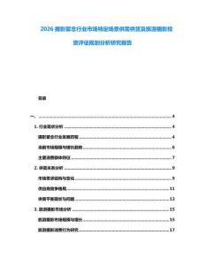 2026攝影留念行業(yè)市場特定場景供需供貨及旅游攝影投資評估規(guī)劃分析研究報告
