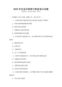 2025年企業內部審計制度設計試題