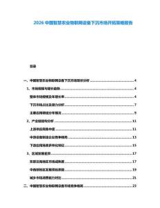2026中國智慧農(nóng)業(yè)物聯(lián)網(wǎng)設(shè)備下沉市場開拓策略報告