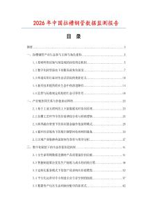 2026年中國拉槽鋼管數(shù)據監(jiān)測報告