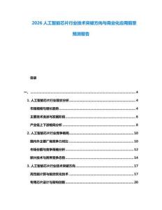 2026人工智能芯片行業(yè)技術(shù)突破方向與商業(yè)化應(yīng)用前景預(yù)測報告