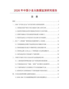 2026年中國小金丸數據監測研究報告