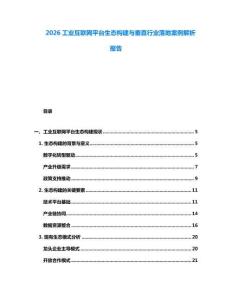 2026工業(yè)互聯(lián)網(wǎng)平臺生態(tài)構(gòu)建與垂直行業(yè)落地案例解析報告