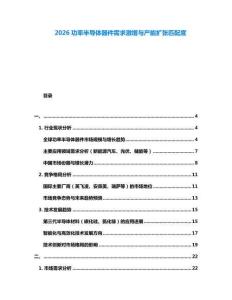 2026功率半導體器件需求激增與產能擴張匹配度