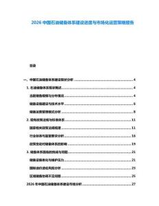 2026中國(guó)石油儲(chǔ)備體系建設(shè)進(jìn)度與市場(chǎng)化運(yùn)營(yíng)策略報(bào)告