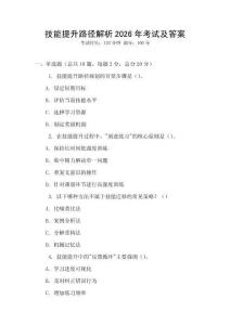 技能提升路徑解析2026年考試及答案