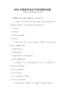 2025年西班牙語水平測試模擬試題