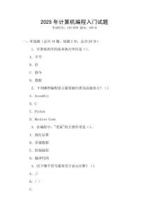 2025年計算機(jī)編程入門試題