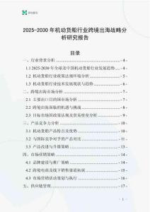 2025-2030年機動貨船行業跨境出海戰略分析研究報告