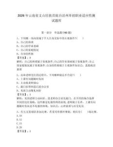 2026年云南省文山壯族苗族自治州單招職業(yè)適應(yīng)性測(cè)試題庫(kù)及參考答案