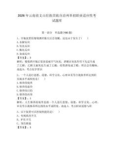 2026年云南省文山壯族苗族自治州單招職業適應性考試題庫含答案