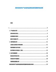 高科技材料產業結構品質投資范圍研發說明