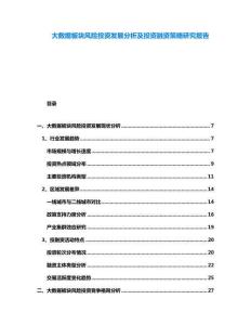 大數(shù)據(jù)板塊風險投資發(fā)展分析及投資融資策略研究報告