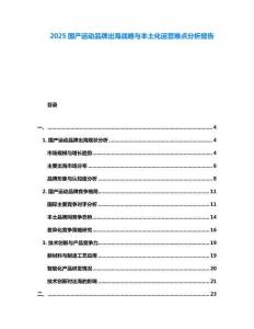 2025國產運動品牌出海戰略與本土化運營難點分析報告