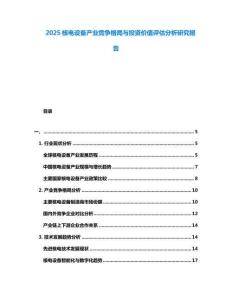 2025核電設備產(chǎn)業(yè)競爭格局與投資價值評估分析研究報告