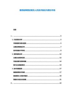 垂直起降固定翼无人机技术融合与细分市场