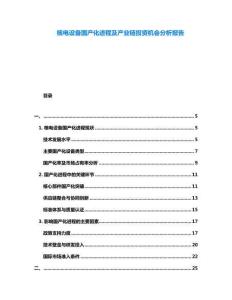 核電設備國產化進程及產業(yè)鏈投資機會分析報告