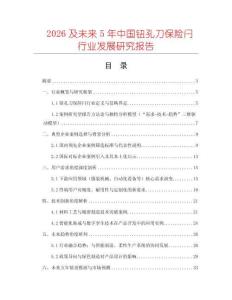 2026及未来5年中国钮孔刀保险闩行业发展研究报告