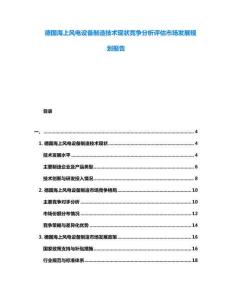 德國海上風電設備制造技術現(xiàn)狀競爭分析評估市場發(fā)展規(guī)劃報告