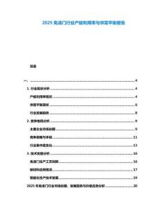 2025免漆門行業產能利用率與供需平衡報告