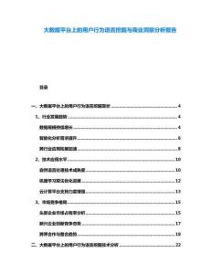 大數(shù)據(jù)平臺(tái)上的用戶行為語(yǔ)言挖掘與商業(yè)洞察分析報(bào)告