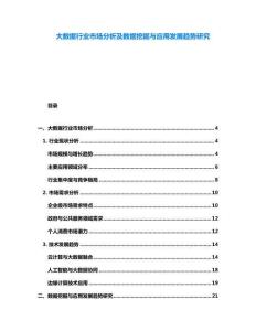 大數(shù)據(jù)行業(yè)市場(chǎng)分析及數(shù)據(jù)挖掘與應(yīng)用發(fā)展趨勢(shì)研究