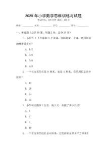 2025年小學數學思維訓練與試題