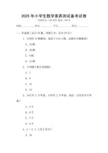 2025年小學生數學素養測試備考試卷