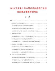 2026及未來5年中國仿毛斜紋呢行業投資前景及策略咨詢報告