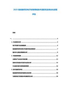 2025鋁硅酸鈣在電子封裝領(lǐng)域技術(shù)適配性及商業(yè)化進(jìn)程評(píng)估