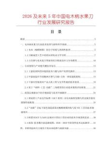 2026及未來5年中國電木柄水果刀行業發展研究報告