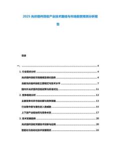 2025光伏組件回收產(chǎn)業(yè)技術(shù)路線與市場(chǎng)前景預(yù)測(cè)分析報(bào)告