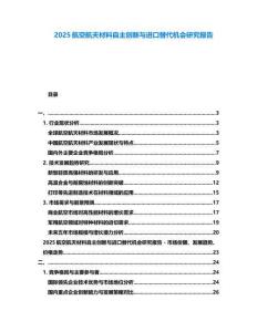 2025航空航天材料自主創(chuàng)新與進(jìn)口替代機(jī)會研究報(bào)告