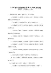 2025年職業健康安全考試大綱及試題